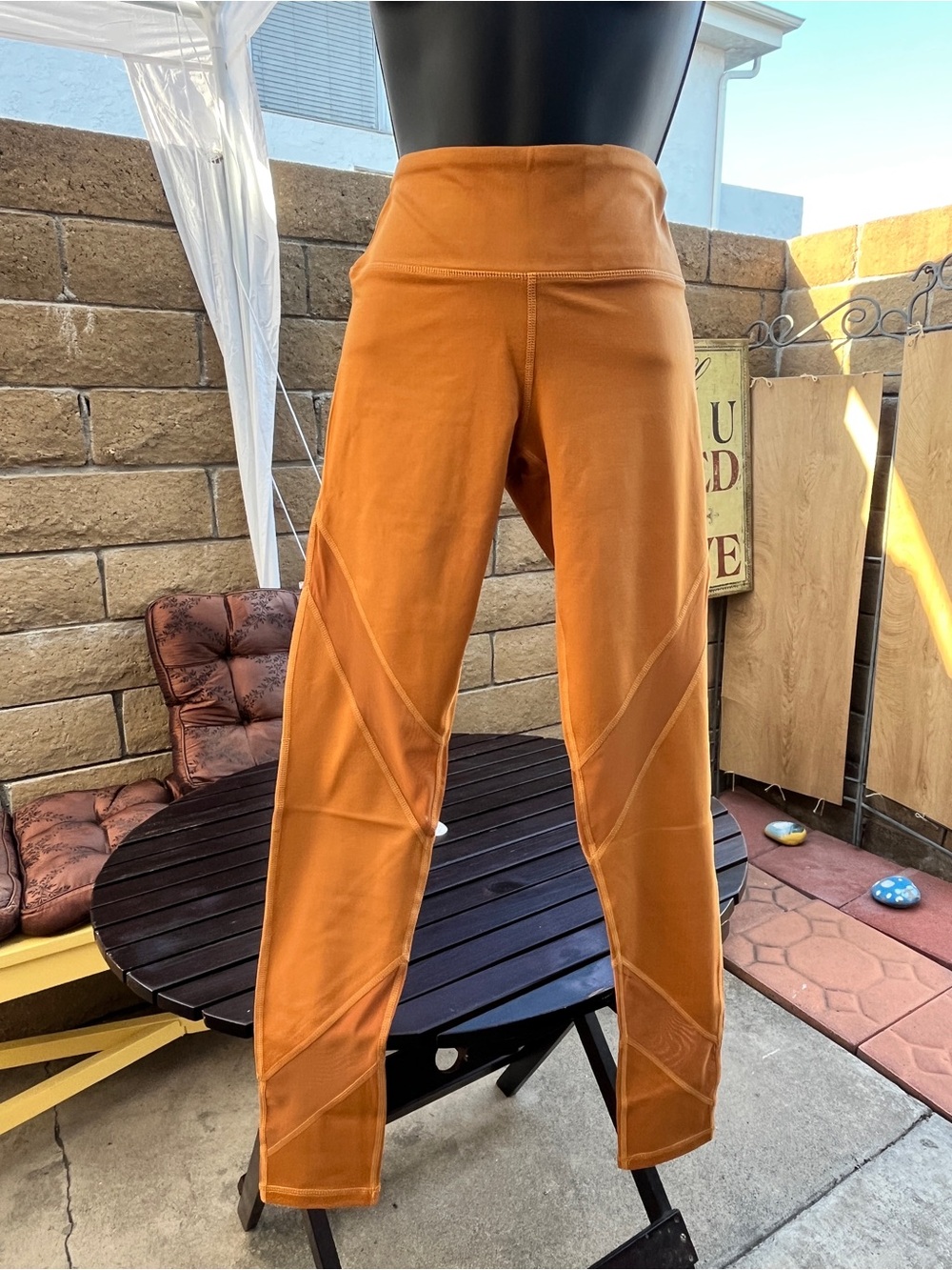 Mono B Orange High-Waist Leggings